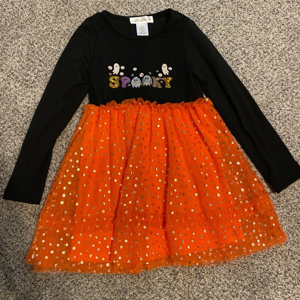 Kids Halloween Dress - Black and Orange